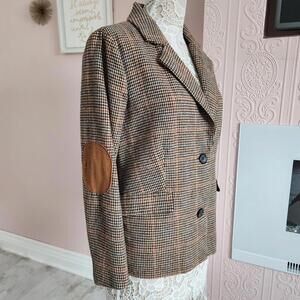 Flawless Houndstooth CresCent brown Blazer Jacket  XS